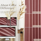Canyon Rose Linen Curtains 132 Inch Length - Image 3