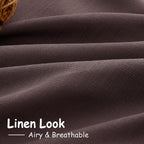 Coffee Brown Curtains 108 Inches Long 2 Panels Set Back Tab Linen Drapes - Image 3
