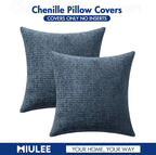 MIULEE Decorative Couch Throw Pillow Covers 16x16 Inch Navy Blue 2 Pack | - Image 7