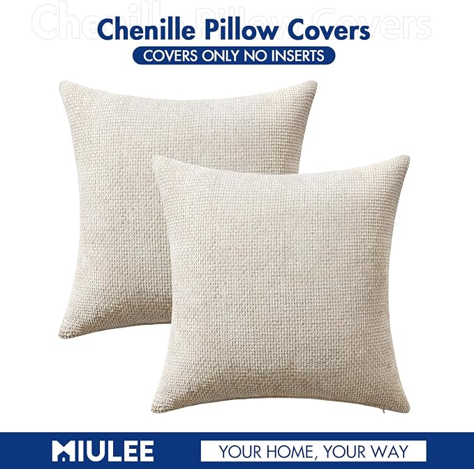 MIULEE Decorative Lumbar Throw Pillow Covers 12x20 in Neutral Beige 2 Pack | - Image 7