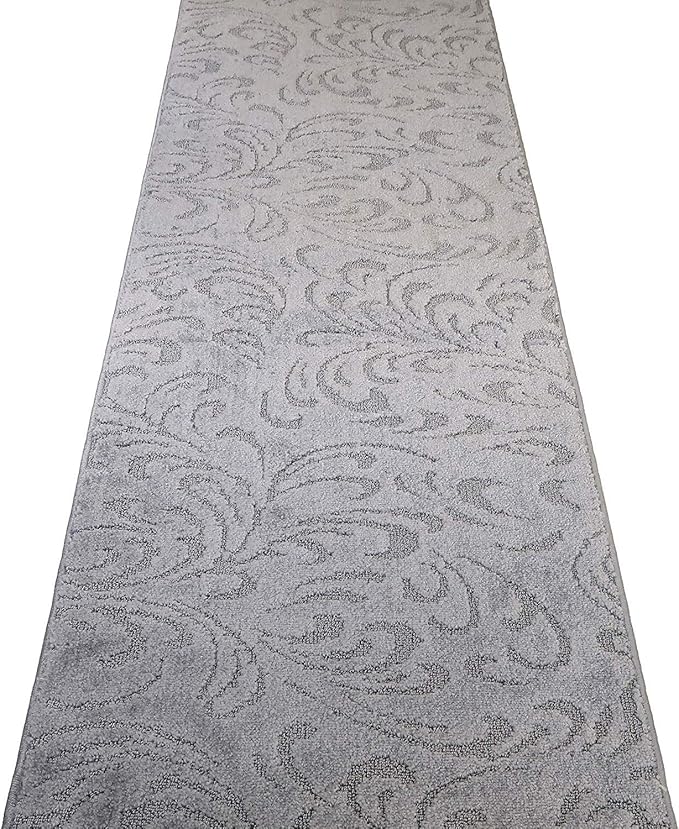 Custom Length Hallway Runner Rug, Slip Resistant, Floral Grey, 26 Inch X 16 feet - Image 6