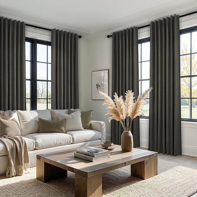 102 Inch Long Charcoal Gray Blackout Curtains - Image 7