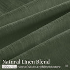 Extra Long Thick Linen Pinch Pleat Loden 120 Inch Long Curtains 2 Panels | - Image 3
