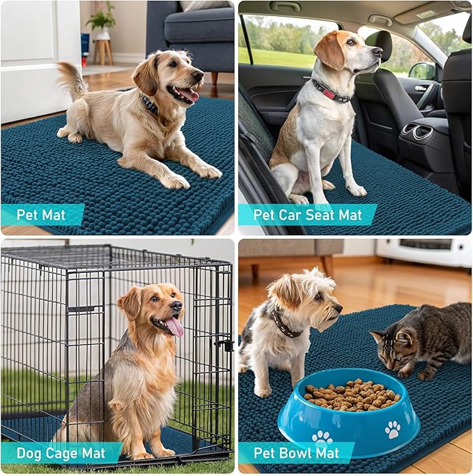 OLANLY Dog Door Mat for Muddy Paws 54x24, Super Absorbent Chenille Mud Mat | - Image 7