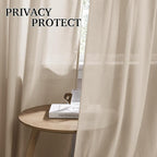 RYB HOME Linen Semi Sheer Curtains - Image 3