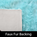 Latepis Big Rugs for Bedroom Teal 6.7x10 Area Rug Light Blue Faux Sheepskin Fur - Image 4