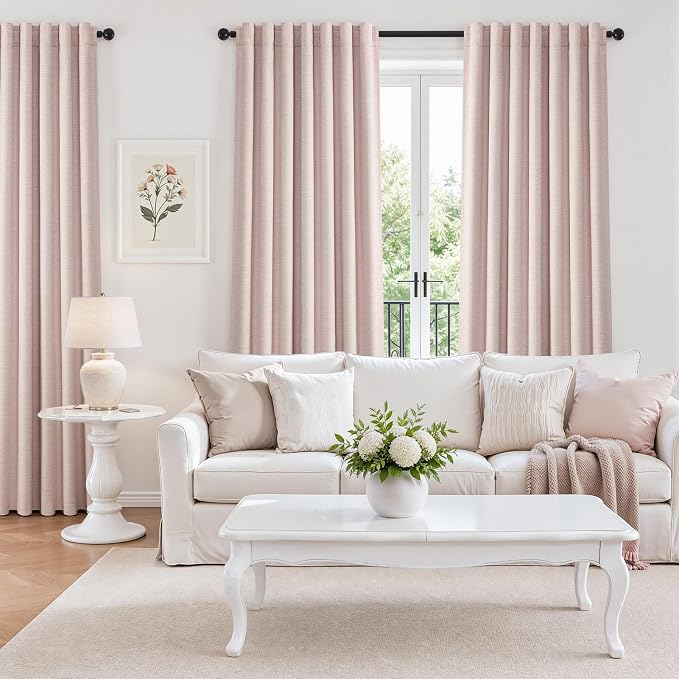 Topfinel Light Pink 105 Inch Curtains 2 Panels Set - Image 5