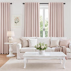 Topfinel Light Pink 105 Inch Curtains 2 Panels Set - Image 5