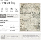 5x8 Area Rug Living Room: Modern Washable Soft Carpet Ash Brown | - Image 3