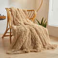 XeGe Plush Faux Fur Throw Blanket, Camel Luxurious 50x60 Shaggy Furry Blanket, Fluffy Microfiber Velvet Couch Throw, Ultra Soft Fuzzy Office Throw, Winter Fall Lap Blanket for Sofa Bed Camel