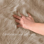 Latepis Throw 2x6 Rug Runner Light Brown Faux Fur Rug Washable Shaggy Rug - Image 4