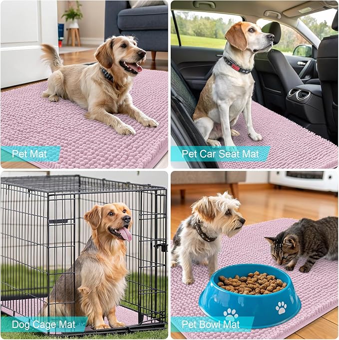 OLANLY Dog Door Mat for Muddy Paws 70x24, Super Absorbent Chenille Mud Mat | - Image 7