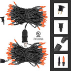 TW SHINE Orange Halloween Lights, 20FT 100 Count Incandescent Mini String Lights, Waterproof Halloween Decorations for Outdoor Indoor Patio Home Party Garden Yard Decor