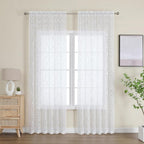 Furman Sheer White Curtains 90 inches Long - Image 2