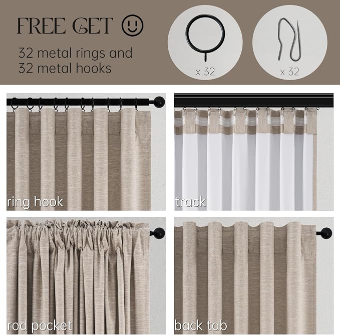 Topfinel 108 Inch Curtains 2 Panel Set Boho Brown Modern Decorative Dark Out - Image 5