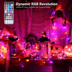 BrizLabs Fairy String Lights - 2 Pack 66ft 200 LED Color Changing Christmas Fairy Lights with Remote, Plug-in Orange Halloween Twinkle Light Rainbow Firefly Starry Light for Xmas Halloween Bedroom