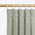Joydeco Greyish White Pinch Pleated Thick Linen Curtains 90 Inch Long 2 Panel by JOYDECO