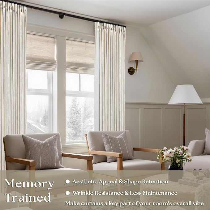 Natural Pinch Pleated Linen 94 Inch Curtains - Image 2