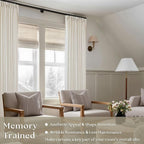 Natural Pinch Pleated Linen 94 Inch Curtains - Image 2
