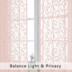 Furman Cafe Curtains 30 Inch Length 2 Panels Set, Elegant Geometric Jacquard - Image 4