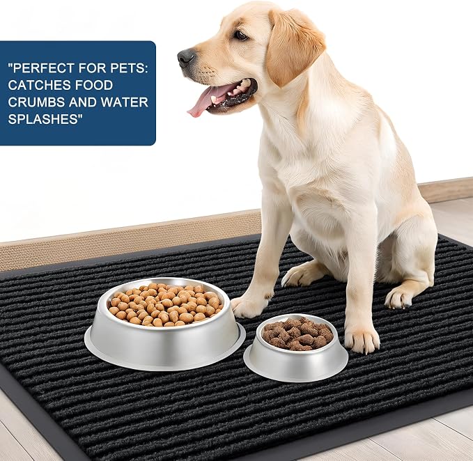 OLANLY 2-Pack Front Door Mats 33x21, Waterproof Heavy-Duty Doormats | Black - Image 6