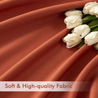 MIULEE Fall Burnt Orange Back Tab Blackout Curtains 52"x90" Length 2 Panels | - Image 6