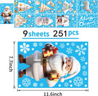 251PCS Christmas Window Clings Stickers for Glass, Xmas Decals Decorations Holiday Snowflakes Santa Snowman Gift and Reindeer Winter Wonderland Decals for Party