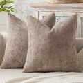 MIULEE Decorative Light Khaki Euro Sham Pillow Covers 24x24 Inch 2 Pack | by MIULEE