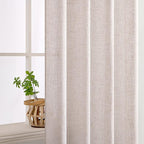 MIULEE Natural White Linen Curtains 52x45 Inch Length 2 Panels - Image 5