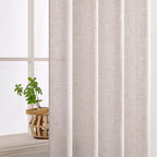 MIULEE Natural White Linen Curtains 40 Inch Long - Image 5