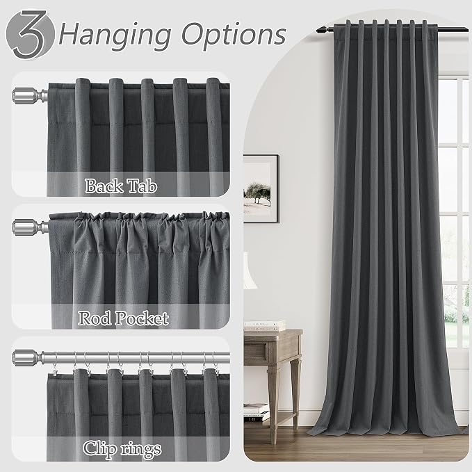 100% Blackout Curtains 84 Inch Length 2 Panels Set - Image 6