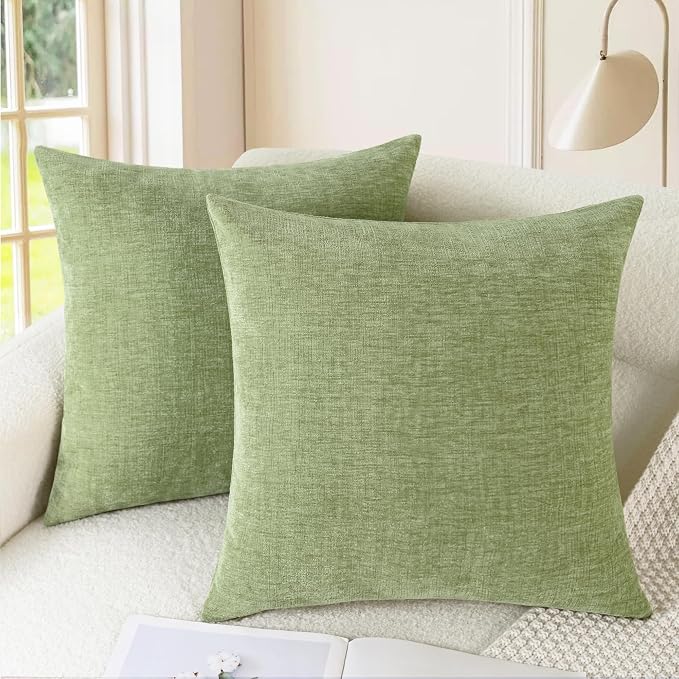 CaliTime Decorative Couch Throw Pillow Covers 16 X 16 Inches Sage Green | Pack by CaliTime
