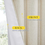 NICETOWN Extra Long Natural Linen 100% Blackout Curtains 120 inches Length 2 - Image 7