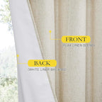 NICETOWN Natural 100% Blackout Short Curtains 63 inches Lenghth Burg - Image 6