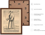 Poster Master Vintage Medieval Poster - Retro Illustration Print - Gift for Friend - Plague Doctor, Pandemic Mask, Physician, Black Death - Wall Decor for Home, Living Room, 8x10 Brown Framed