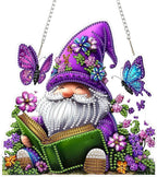 SENQAO Gnome Diamond Art Hanging Kit for Adult, Special Shaped Rhinestone, Double Sided DIY Acrylic Diamond Art Painting Window Pendants Home Garden Wall Hanging Kits Hanging Ornament(Butterfly Book)