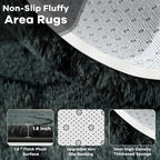 Noahas 4x6 Dark Grey Fluffy Soft Area Rug Non-Slip - Image 4