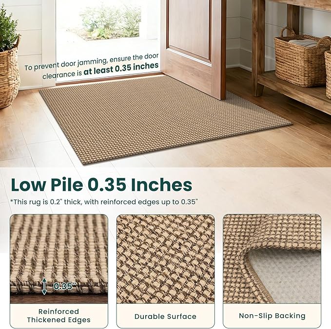 KOZYFLY Washable Area Rug 5x7 ft Rubber Backed Non Slip Rugs - Image 4