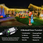 Icicle Christmas Lights Outdoor, 66ft 640 LED Icicle Lights for Outside 8 Modes with 75 Drops, Plug in Christmas Light for House Indoor Holiday Wedding Christmas Decorations, Warm White