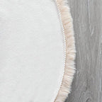 ORINOVA Light Brown Beige Washable Shaggy Round Rug 5ft Faux Rabbit Fur Rugs - Image 4
