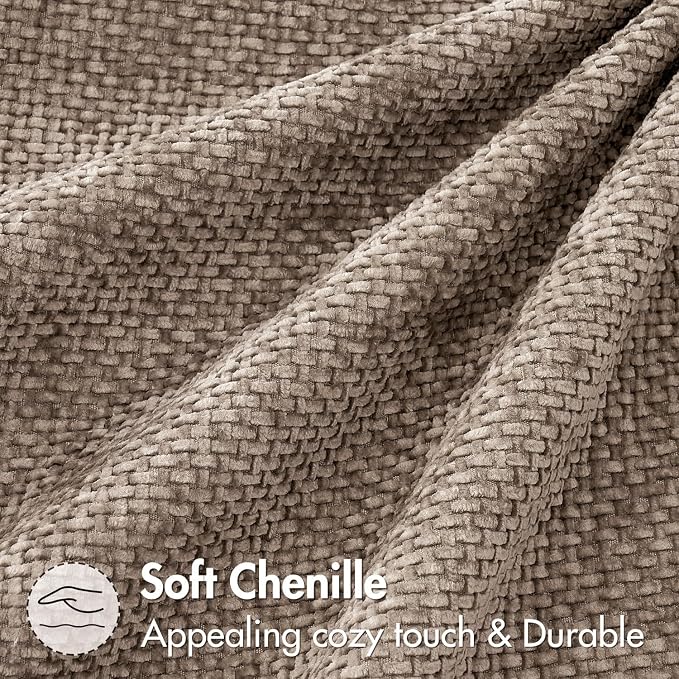 MIULEE Decorative Light Khaki Euro Sham Pillow Covers 24x24 Inch 2 Pack | - Image 6
