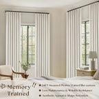 Natural Cream Pinch Pleated Full Blackout Curtains 100 Inches Long 2 Panels | - Image 2