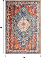 SERISSA 5x7 Washable Non Slip Boho Area Rug - Image 2