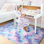 Amdrebio Purple Rainbow Mermaid Large Kids Area Rug 6x9 - Image 7