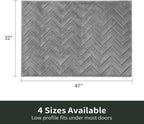 Stiio Dirt Trapper Door Mat 32x47 Inches, Front Doormat Indoor Outdoor Entrance Low Pile, All-Season, All-Weather Absorbent Entry Rug, Washable Non Slip Rug for Entryway, Grey