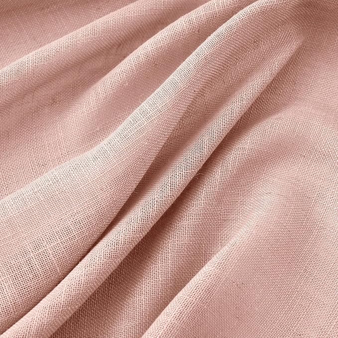 MIULEE Blush Pink Linen Curtains 52x72 Inch Length 2 Panels - Image 4