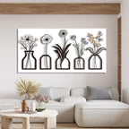 Canvas Wall Art Decor Large Modern Black and White Wall Art Decoratiions Abstract White Flower Wall Art Prints Large Art Work for Wall Decor Pictures for Living Room Home Office Decor 29" X 58"