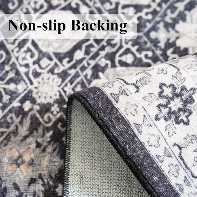 Washable 2x3 Entryway Area Rug: Vintage Soft Thin Door Mat - Image 4