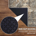 Keen Home Design 2x12 Rug - Machine Washable Runner Rug with Non-Slip Backing, Ideal for Hallway, Entryway, Kitchen, Laundry Room - Vintage, Easy Clean, Durable, Low Pile - (2'6" x 12')