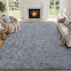PLHXFR 6x9 Area Rugs Living Room: Fluffy Bedroom Rug Shag Carpet Grey | Upgrade by PLHXFRSoftAreaRugs